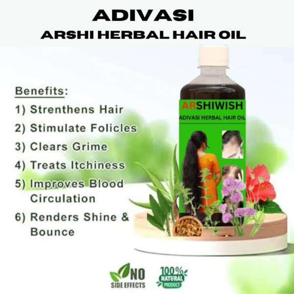 Arshiwish Adivasi Herbal Hair Oil - Ayurvedic Hair Growth Oil  with for Promoting Hair Growth - 175 ml | Controls Hair Fall | Strengthens Hair - Image 7