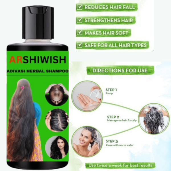 Arshiwish Adivasi hair Shampoo original, Adivasi herbal hair Shampoo for hair growth, Hair Fall Control, For women and men,200 ml Pack Of 1 - Image 4