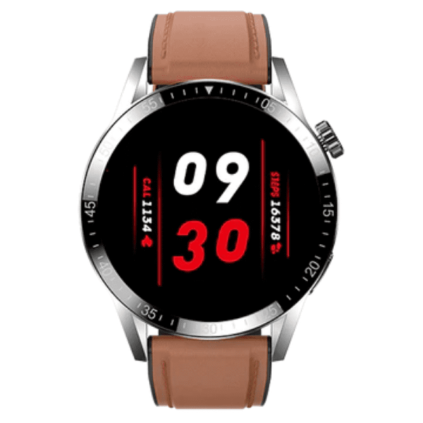 Black Zone Active Full Touch Smart Watch 1.3" Display, Leather Strap, & All