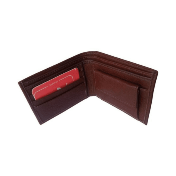 Anumlight PL-Brown Men Casual Genuine Leather Wallet 1 Ziper Coin Packet with 14 ATM Card Slot - Image 3