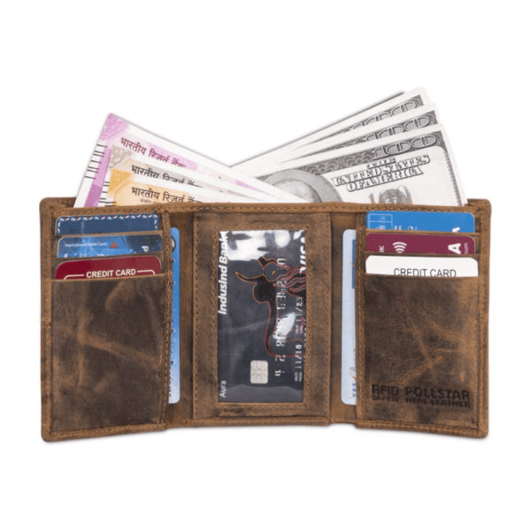 PETALUMA Hagrid Brown Leather Wallet & Pen Combo Gift Set for Men - Image 2