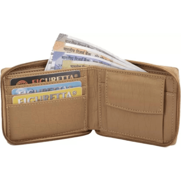 Mister GENTEL Men's Leather Wallet (TAN Crunch Brown) an Crunch Leather Wallet for Men - Image 2